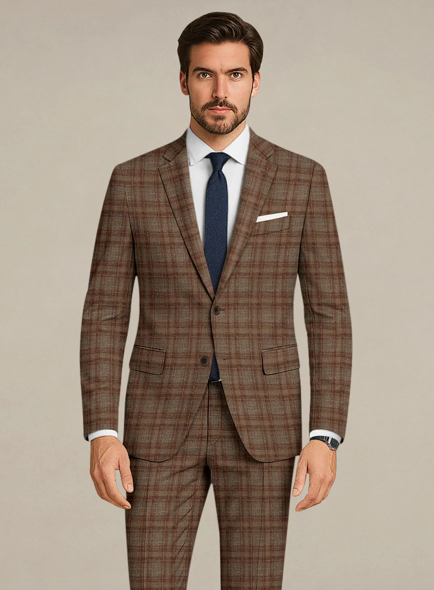 Italian Murano Basto Brown Wool Linen Silk Jacket - Image 2