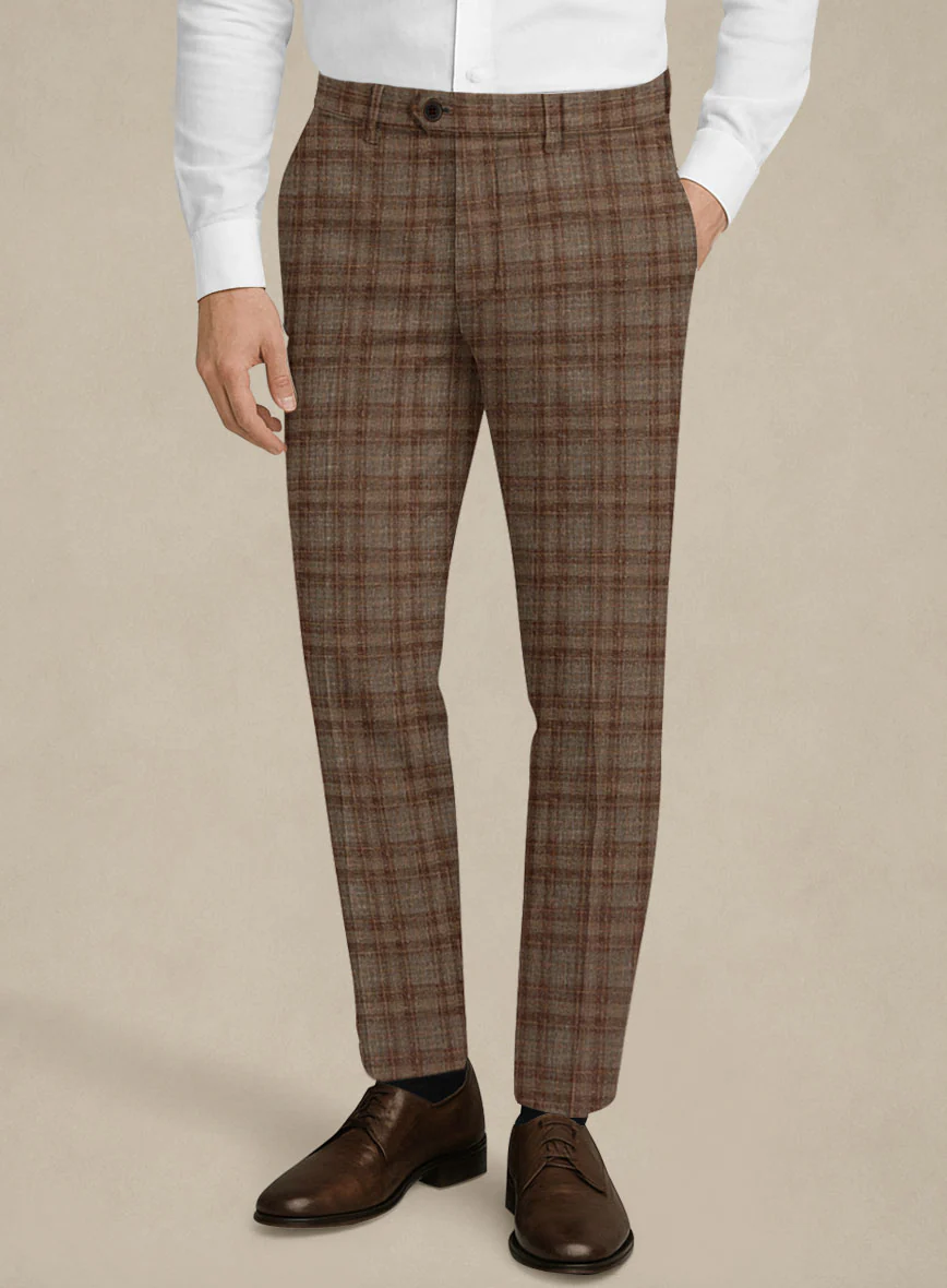 Italian Murano Basto Brown Wool Linen Silk Suit - Image 6