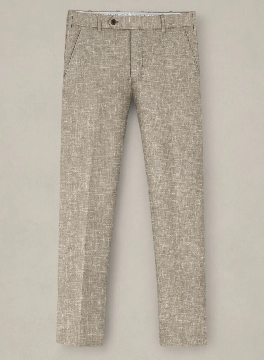 Italian Murano Beige Wool Linen Suit - Image 5