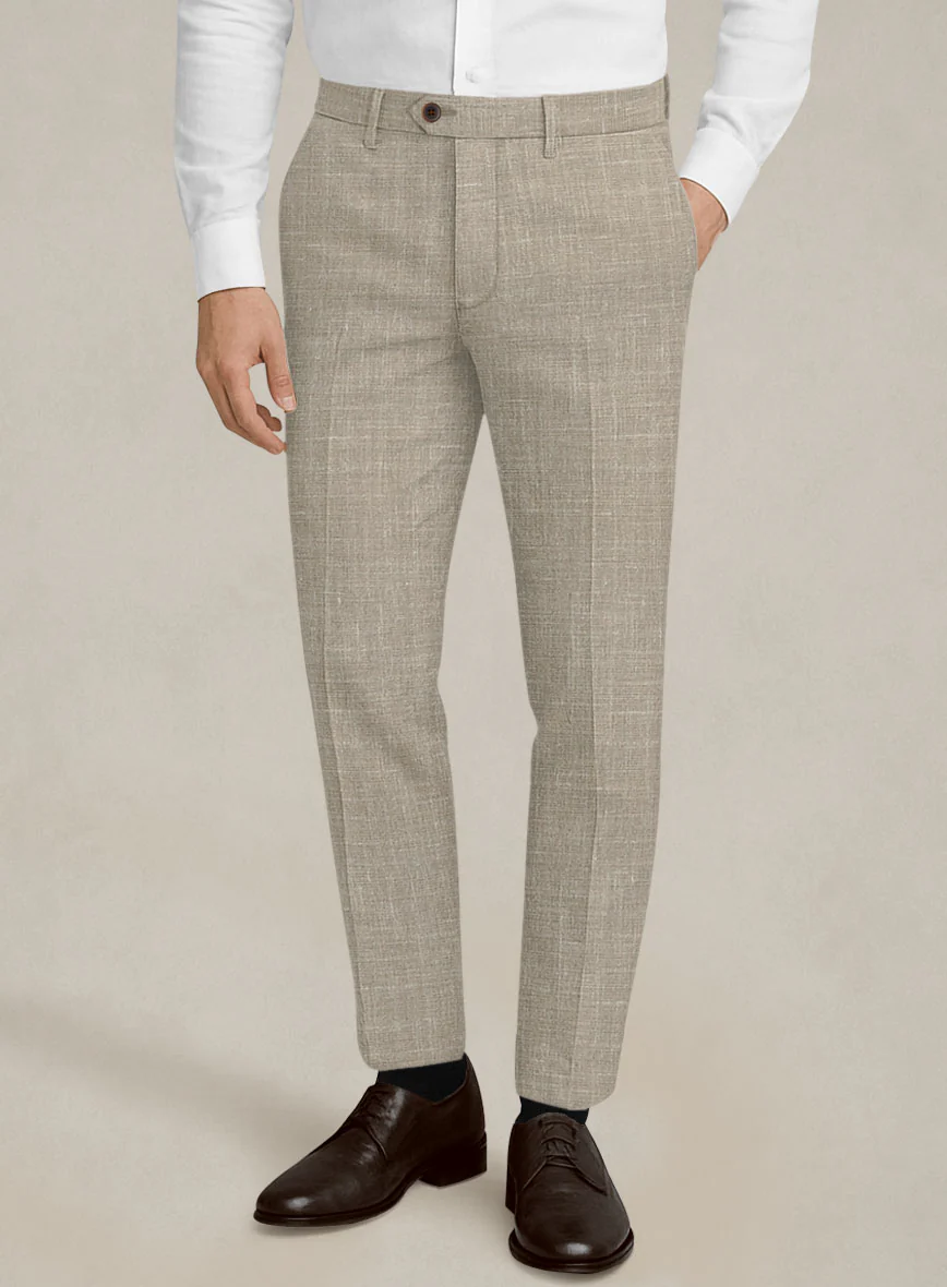 Italian Murano Beige Wool Linen Suit - Image 6