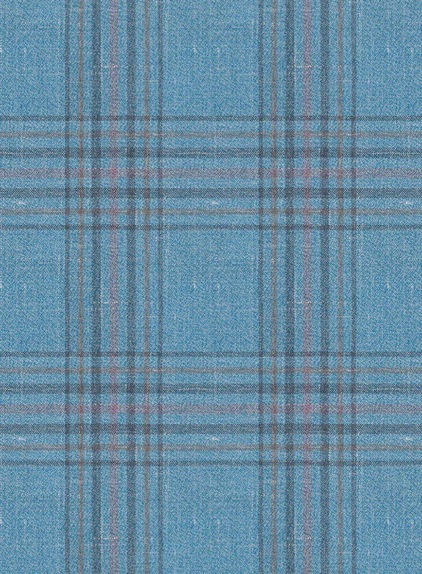 Italian Murano Beni Blue Wool Linen Silk Pants - Image 3