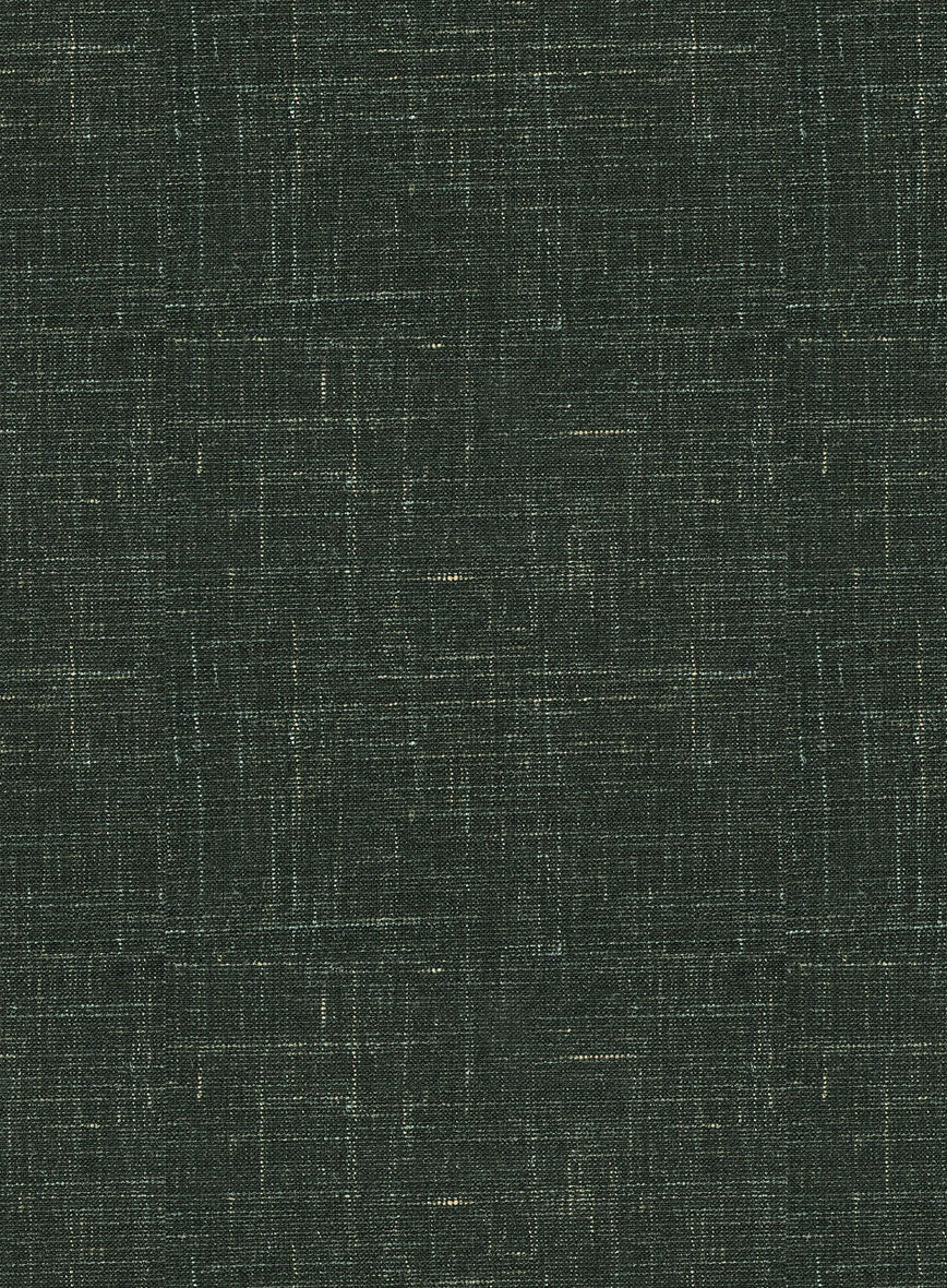 Italian Murano Bottle Green Wool Linen Pants - Image 3