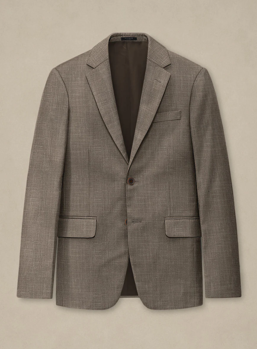 Italian Murano Brown Wool Linen Suit - Image 4