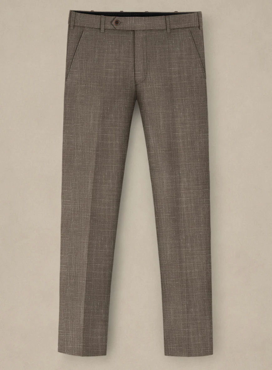 Italian Murano Brown Wool Linen Suit - Image 5
