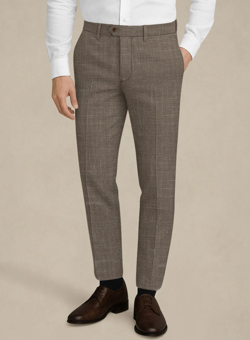 Italian Murano Brown Wool Linen Suit - Image 6