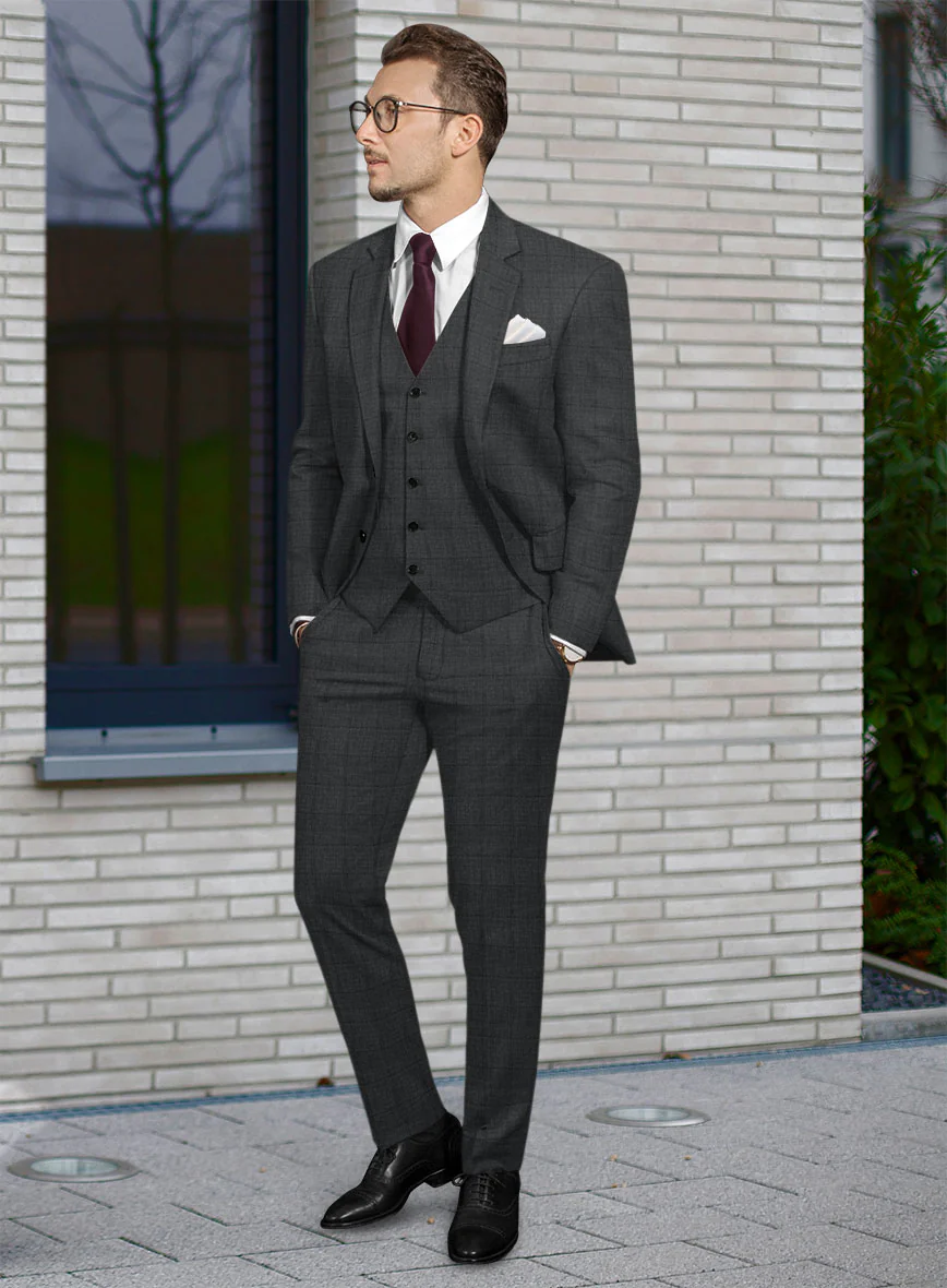 Italian Murano Byunca Dark Gray Wool Suit - Image 2