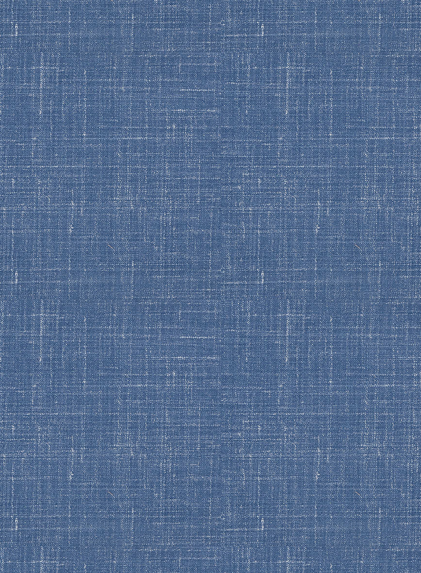Italian Murano Cadel Blue Wool Linen Pants - Image 3