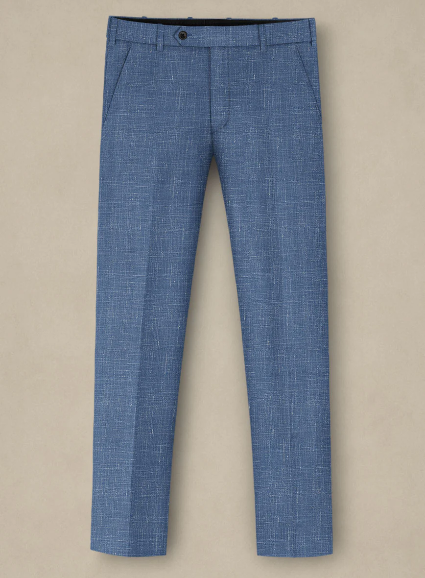 Italian Murano Cadel Blue Wool Linen Suit - Image 5