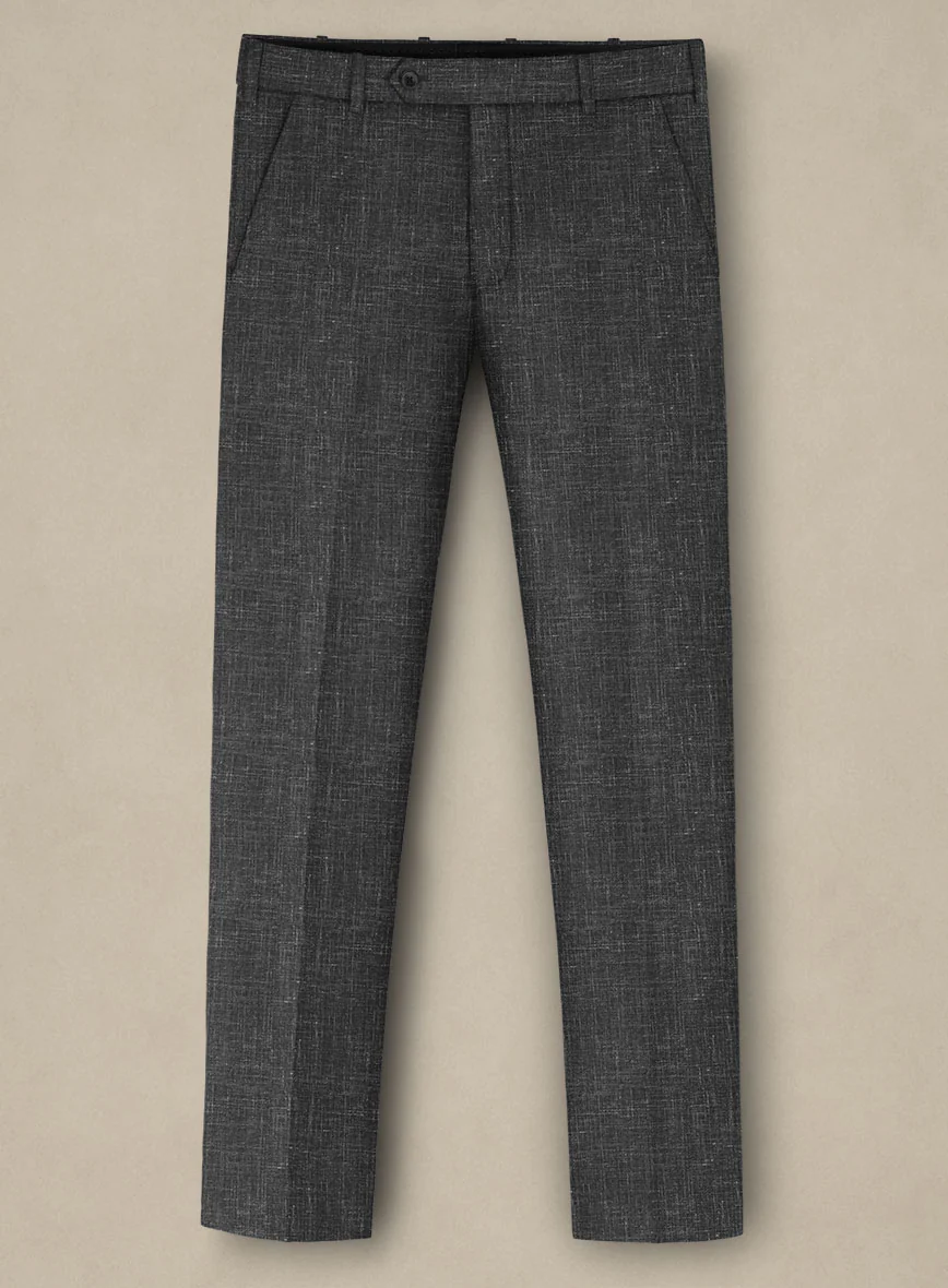 Italian Murano Charcoal Wool Linen Pants - Image 2