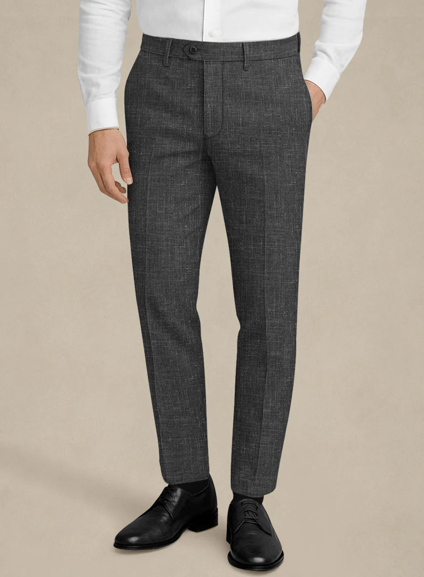 Italian Murano Charcoal Wool Linen Suit - Image 6