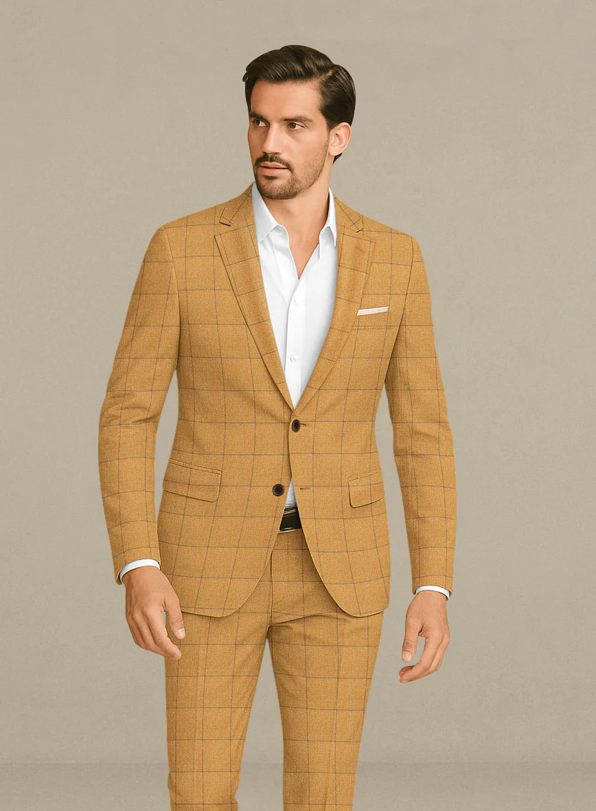 Italian Murano Cimio Mustard Wool Linen Silk Jacket - Image 2