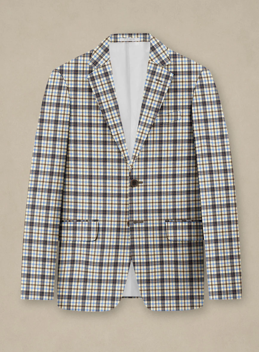 Italian Murano Cipco Checks Wool Linen Silk Suit - Image 3