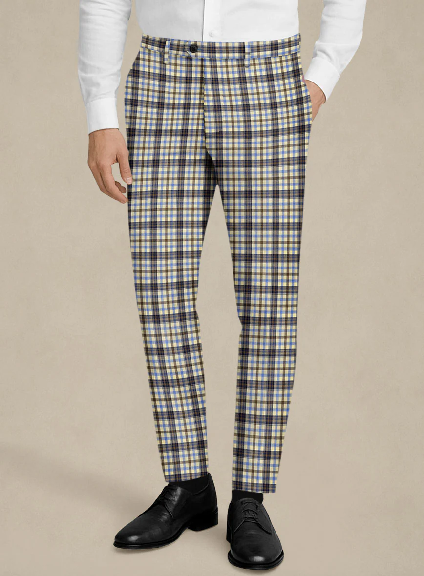 Italian Murano Cipco Checks Wool Linen Silk Suit - Image 5