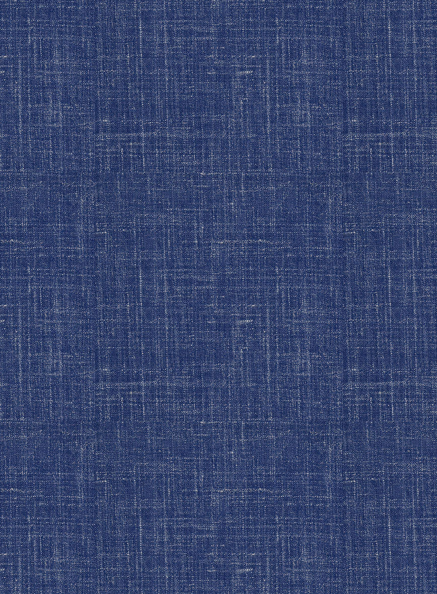 Italian Murano Cobalt Blue Wool Linen Pants - Image 3