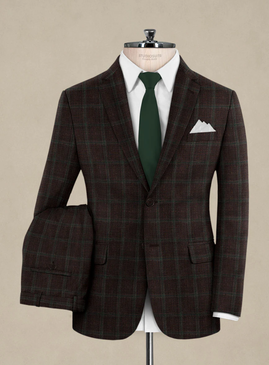 Italian Murano Corri Checks Wool Linen Silk Suit - Image 2