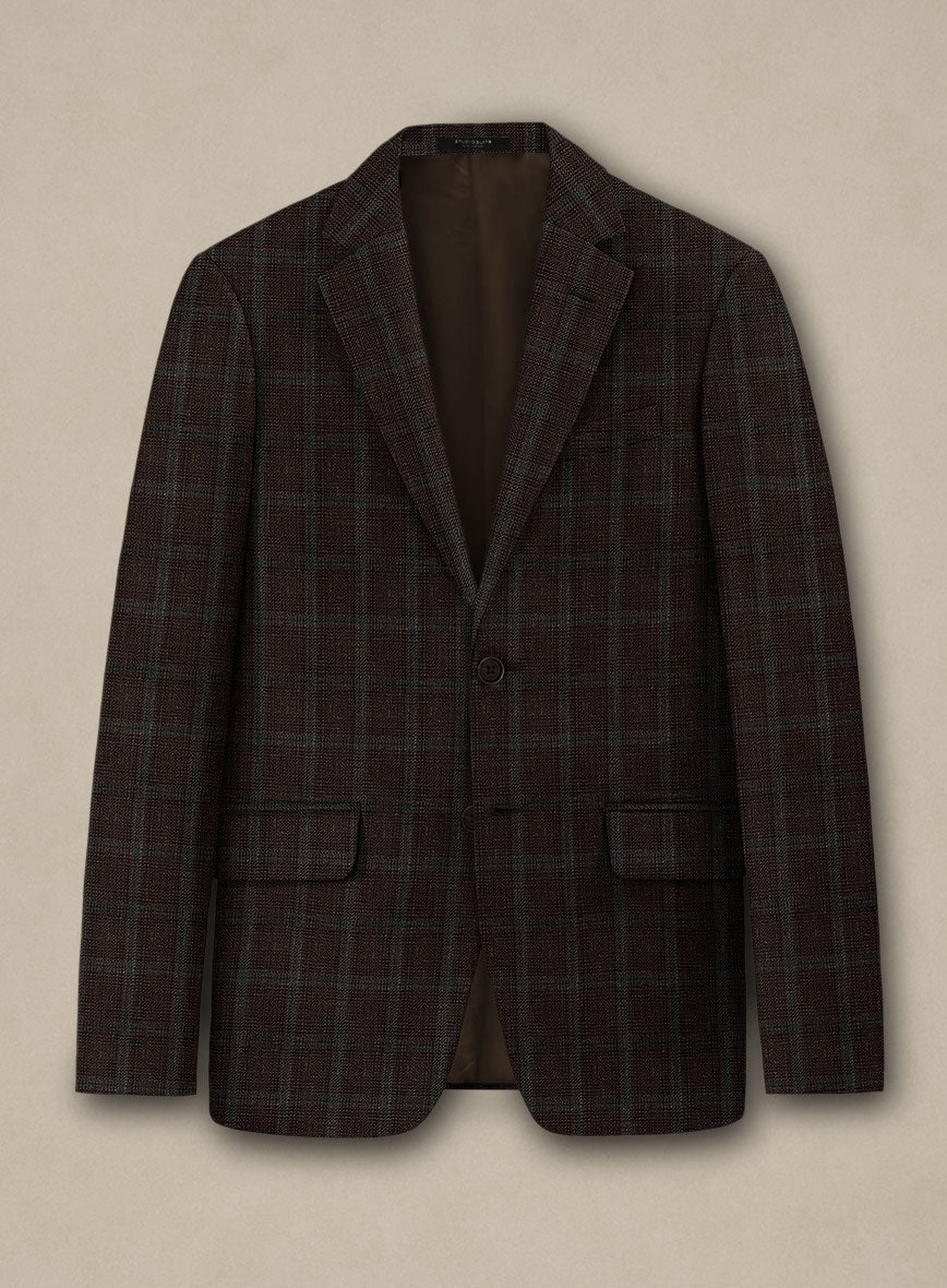 Italian Murano Corri Checks Wool Linen Silk Suit - Image 3