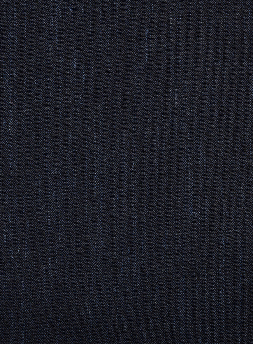 Italian Murano Deep Blue Wool Linen Silk Pants - Image 3