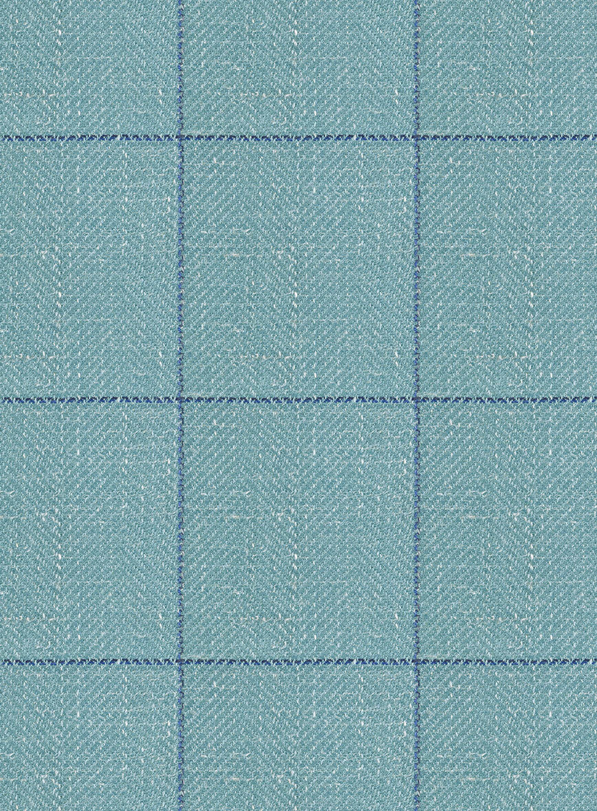 Italian Murano Domar Blue Wool Linen Silk Pants - Image 3