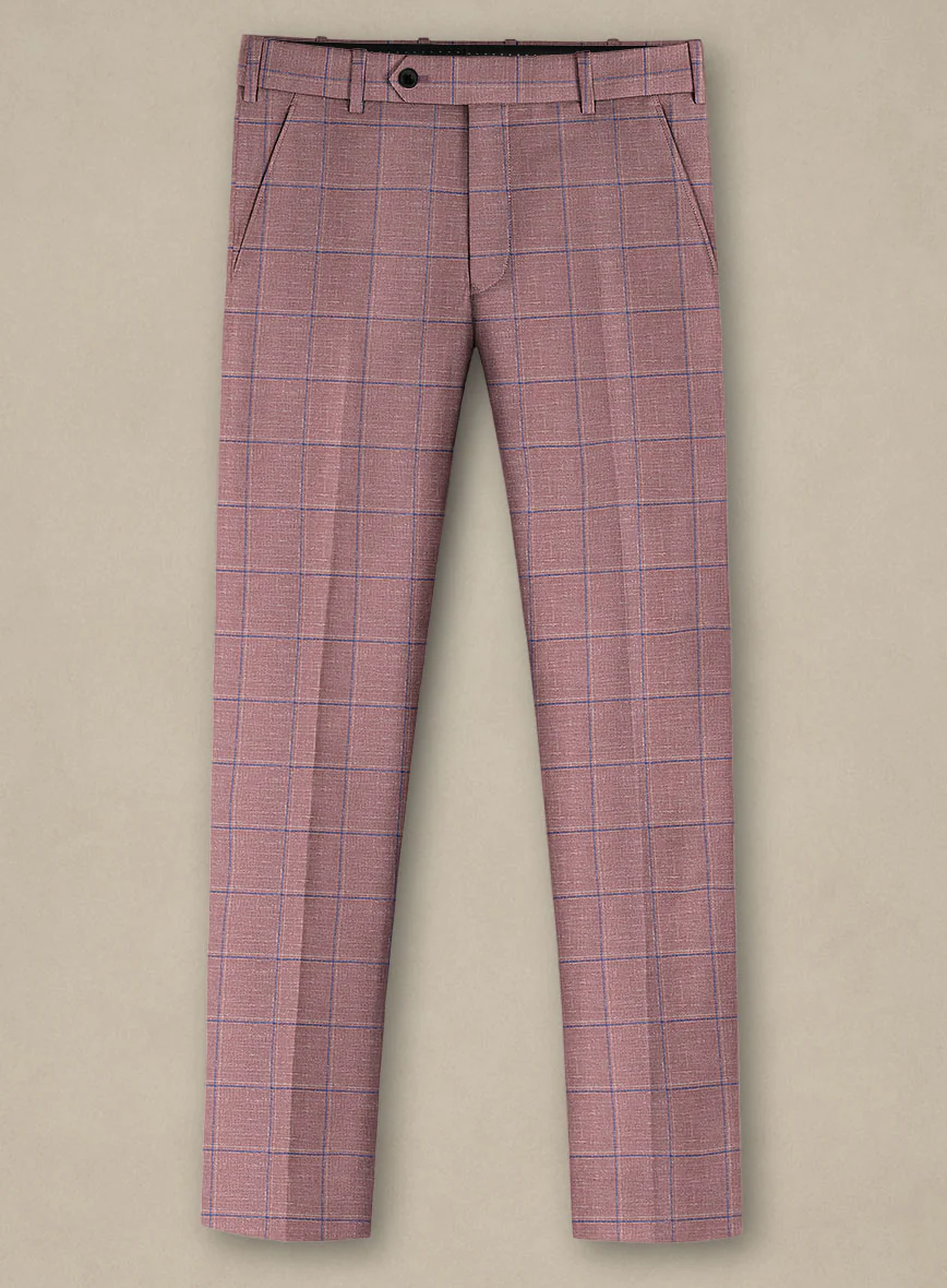 Italian Murano Drope Pink Wool Linen Silk Pants - Image 2