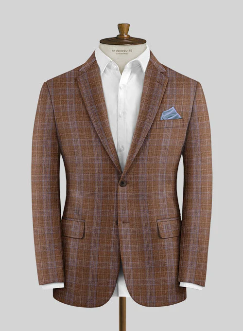 Italian Murano Eduado Brown Wool Linen Suit - Image 2