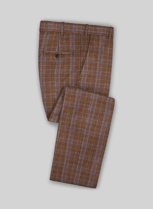 Italian Murano Eduado Brown Wool Linen Suit - Image 3