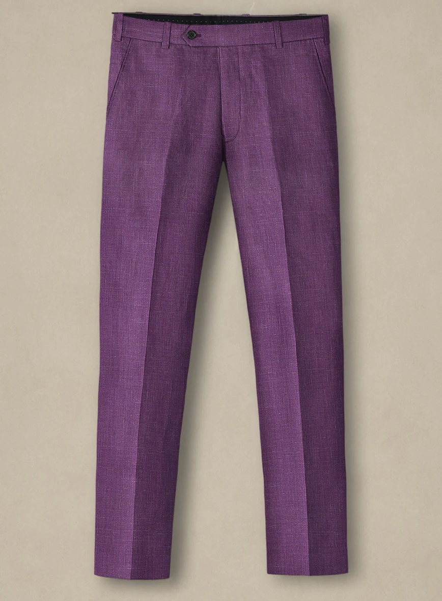 Italian Murano Eggplant Wool Linen Suit - Image 5
