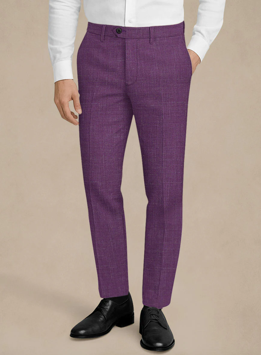 Italian Murano Eggplant Wool Linen Suit - Image 6