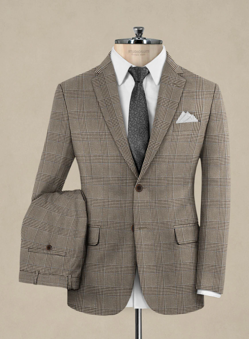 Italian Murano Ejan Brown Wool Linen Silk Suit - Image 2