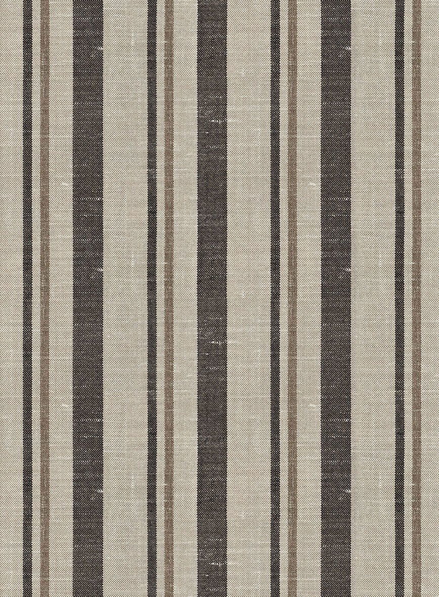 Italian Murano Emario Stripe Wool Linen Silk Pants - Image 3