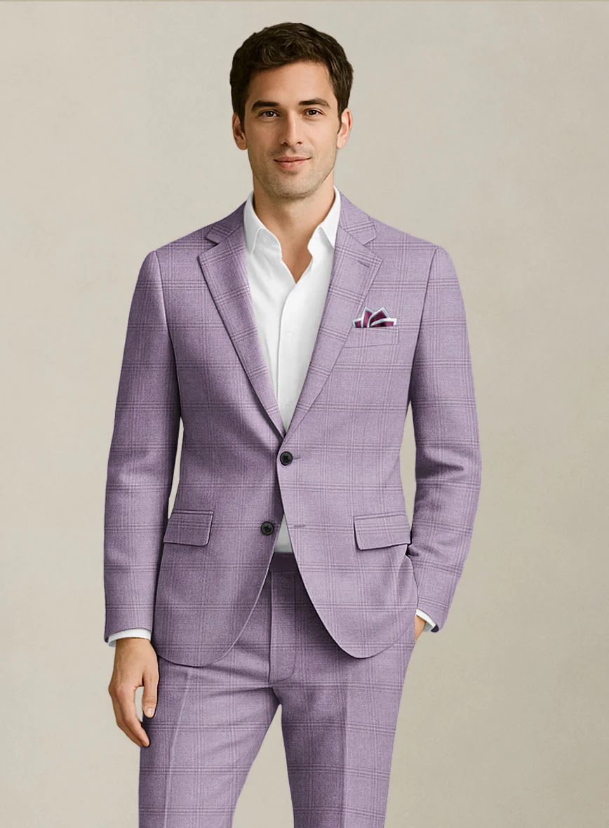 Italian Murano Esar Lavender Wool Linen Silk Jacket - Image 2