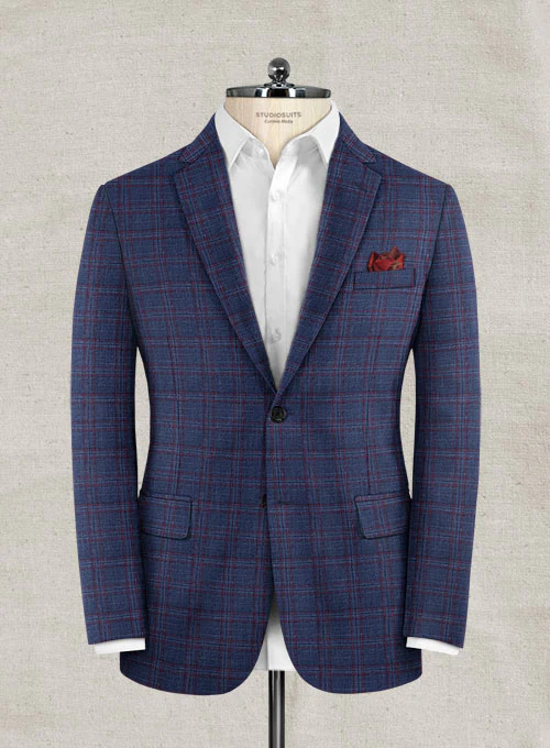Italian Murano Fanado Blue Wool Linen Suit - Image 3
