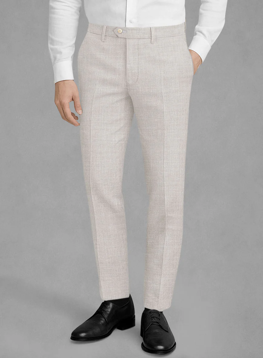 Italian Murano Fawn Wool Linen Suit - Image 5