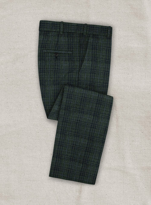 Italian Murano Genito Green Wool Pants