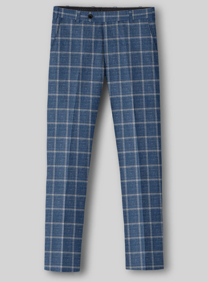 Italian Murano Geoia Blue Wool Linen Suit - Image 5