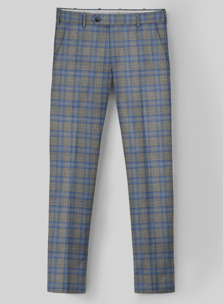 Italian Murano Gnatio Blue Gray Wool Linen Suit - Image 7