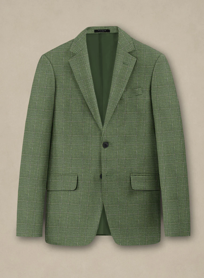 Italian Murano Gumil Green Wool Linen Silk Suit - Image 3