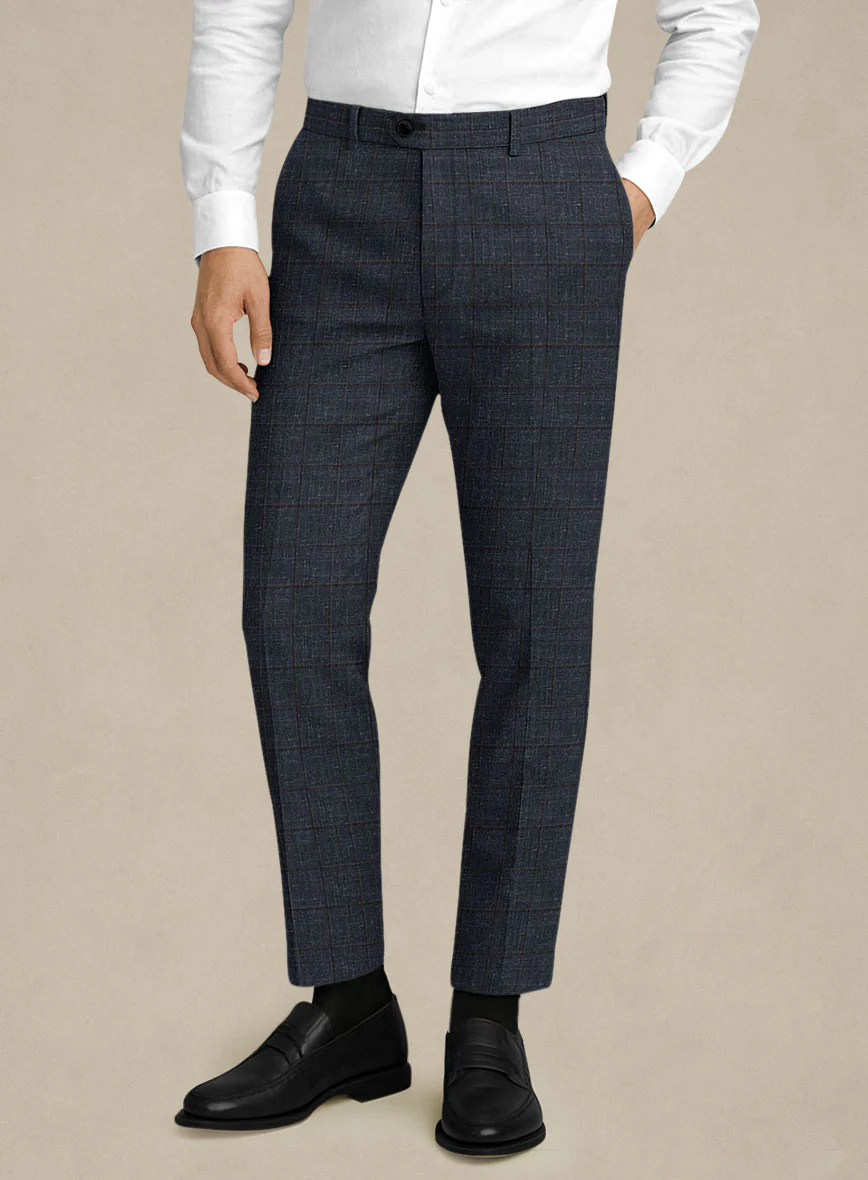 Italian Murano Ili Blue Wool Linen Silk Suit - Image 6