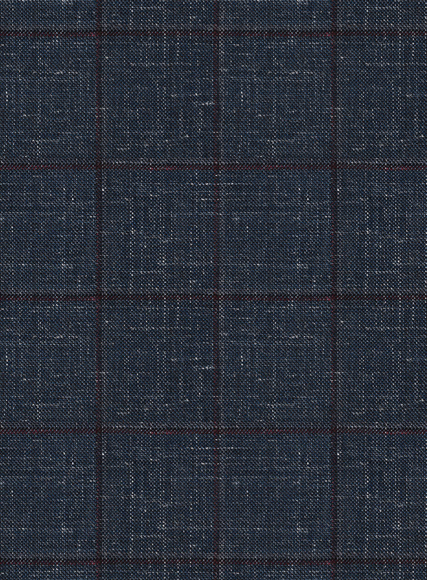 Italian Murano Ili Blue Wool Linen Silk Suit - Image 7