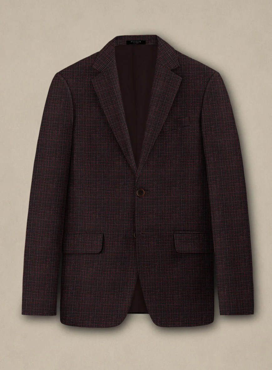 Italian Murano Irgo Checks Wool Linen Silk Suit - Image 4