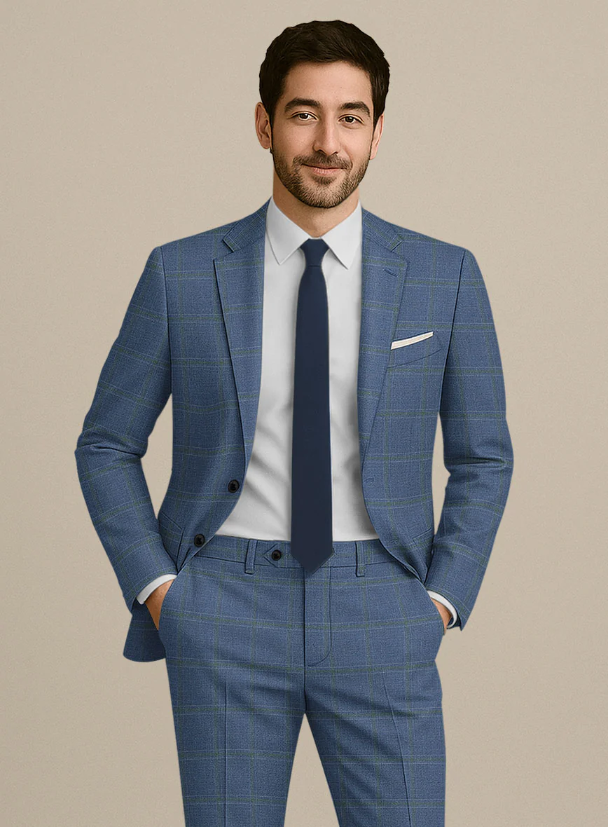 Italian Murano Ivarno Blue Wool Linen Silk Jacket - Image 2
