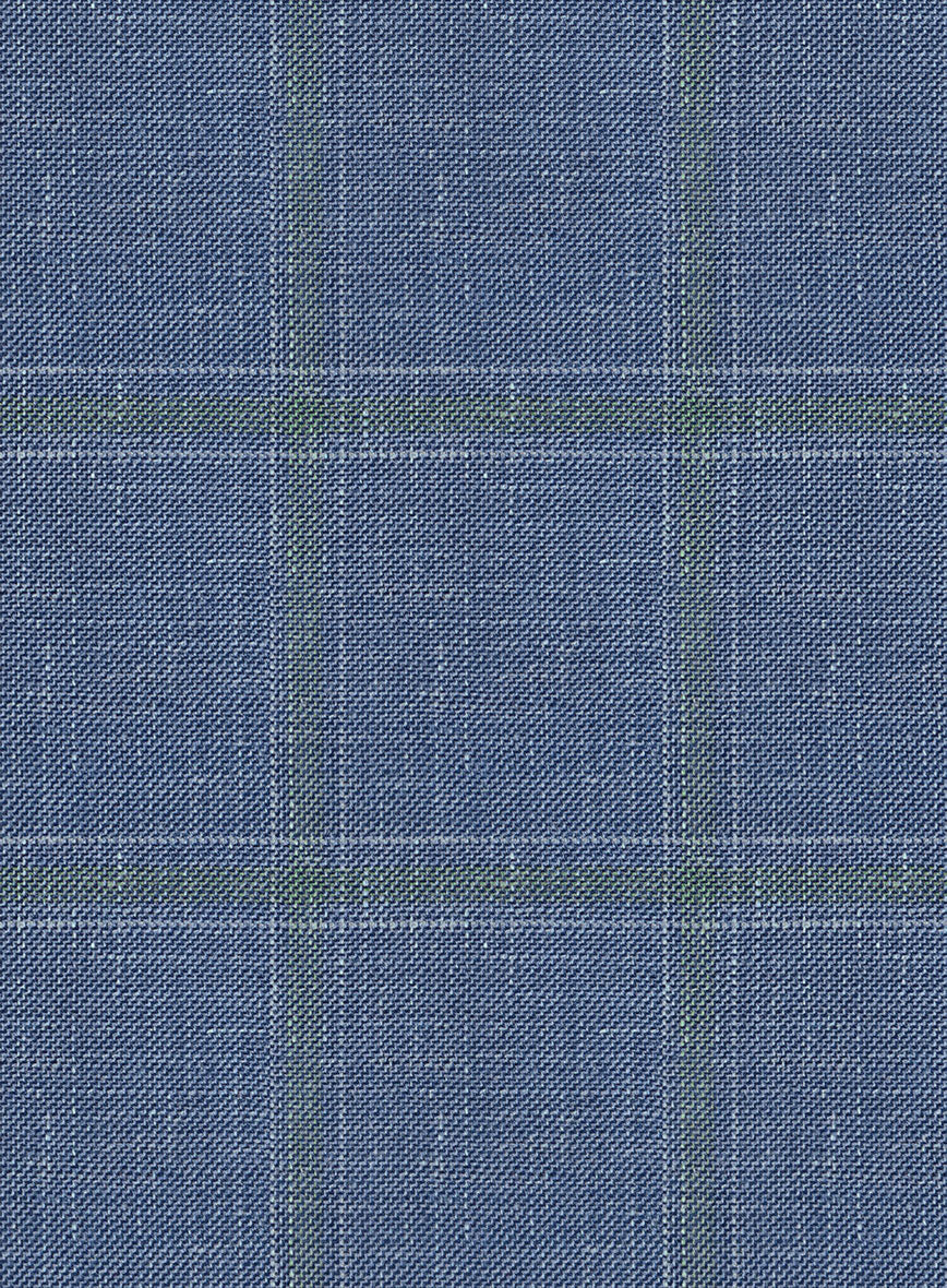 Italian Murano Ivarno Blue Wool Linen Silk Jacket - Image 3