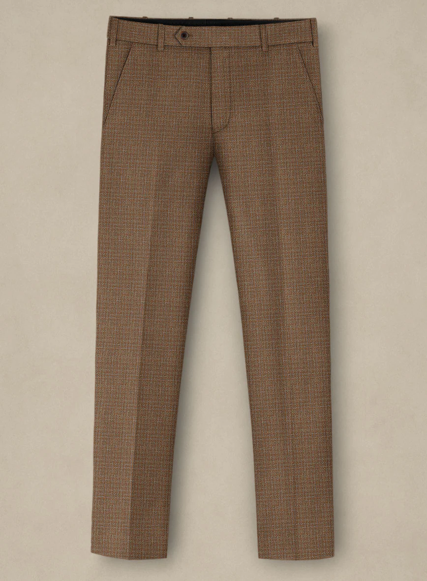 Italian Murano Karilo Brown Wool Linen Silk Pants - Image 2