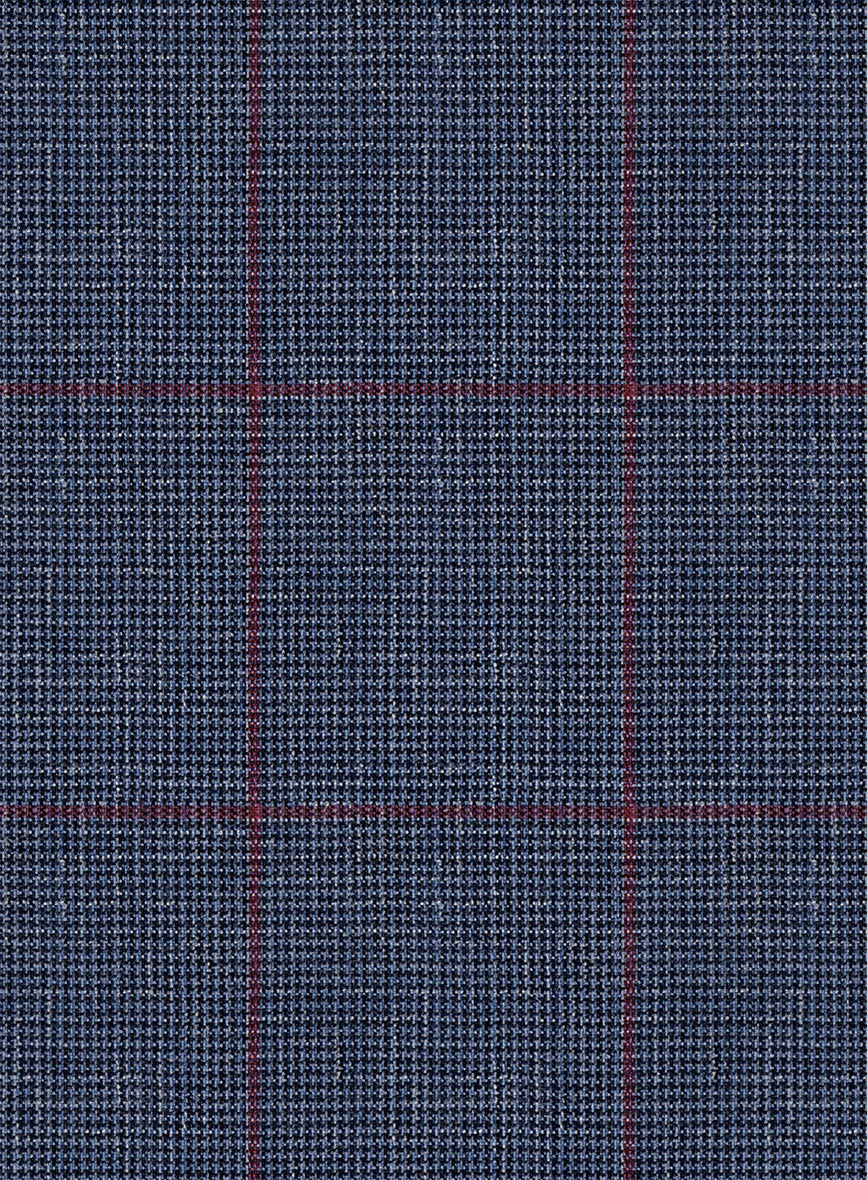 Italian Murano Leopo Blue Wool Linen Pants - Image 3