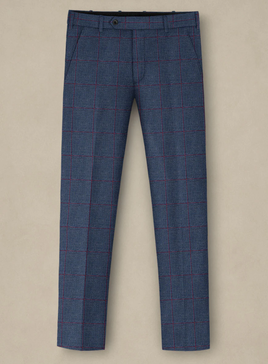 Italian Murano Leopo Blue Wool Linen Suit - Image 5
