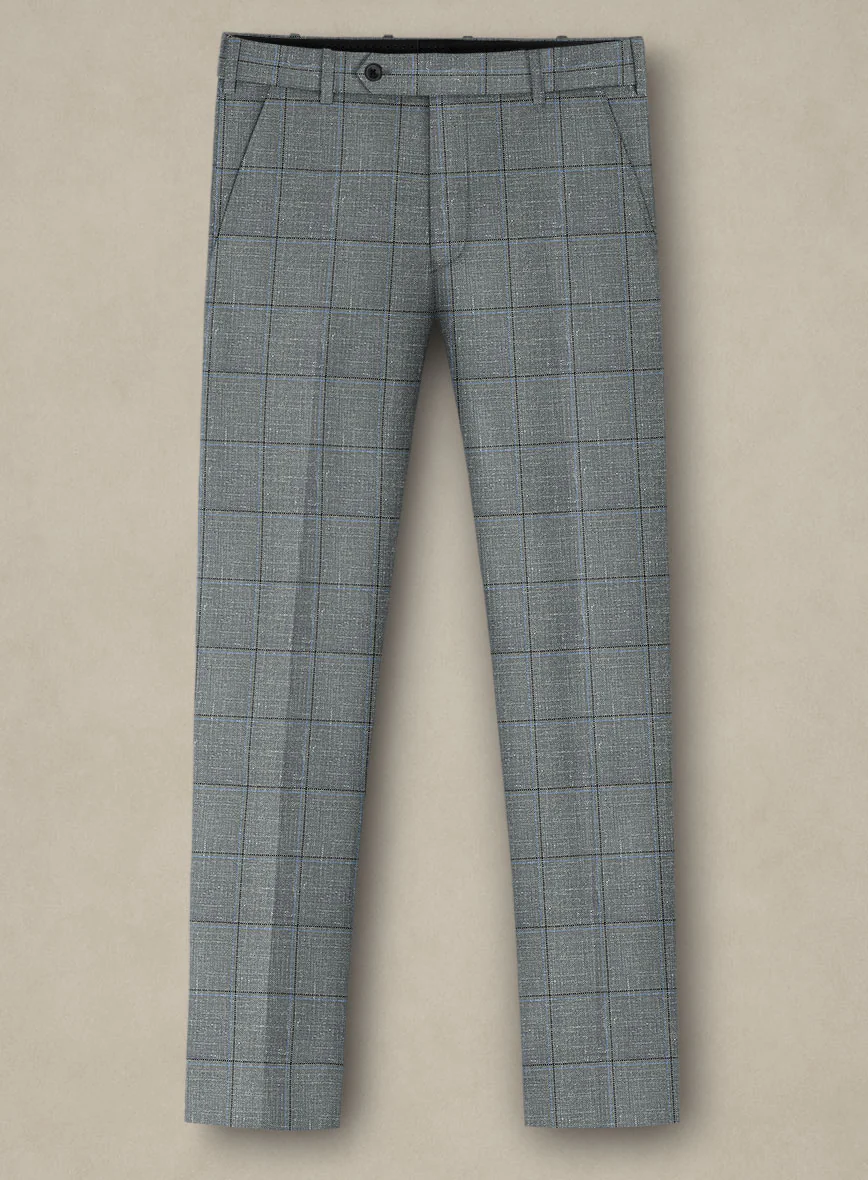 Italian Murano Light Gray Wool Linen Silk Suit - Image 5