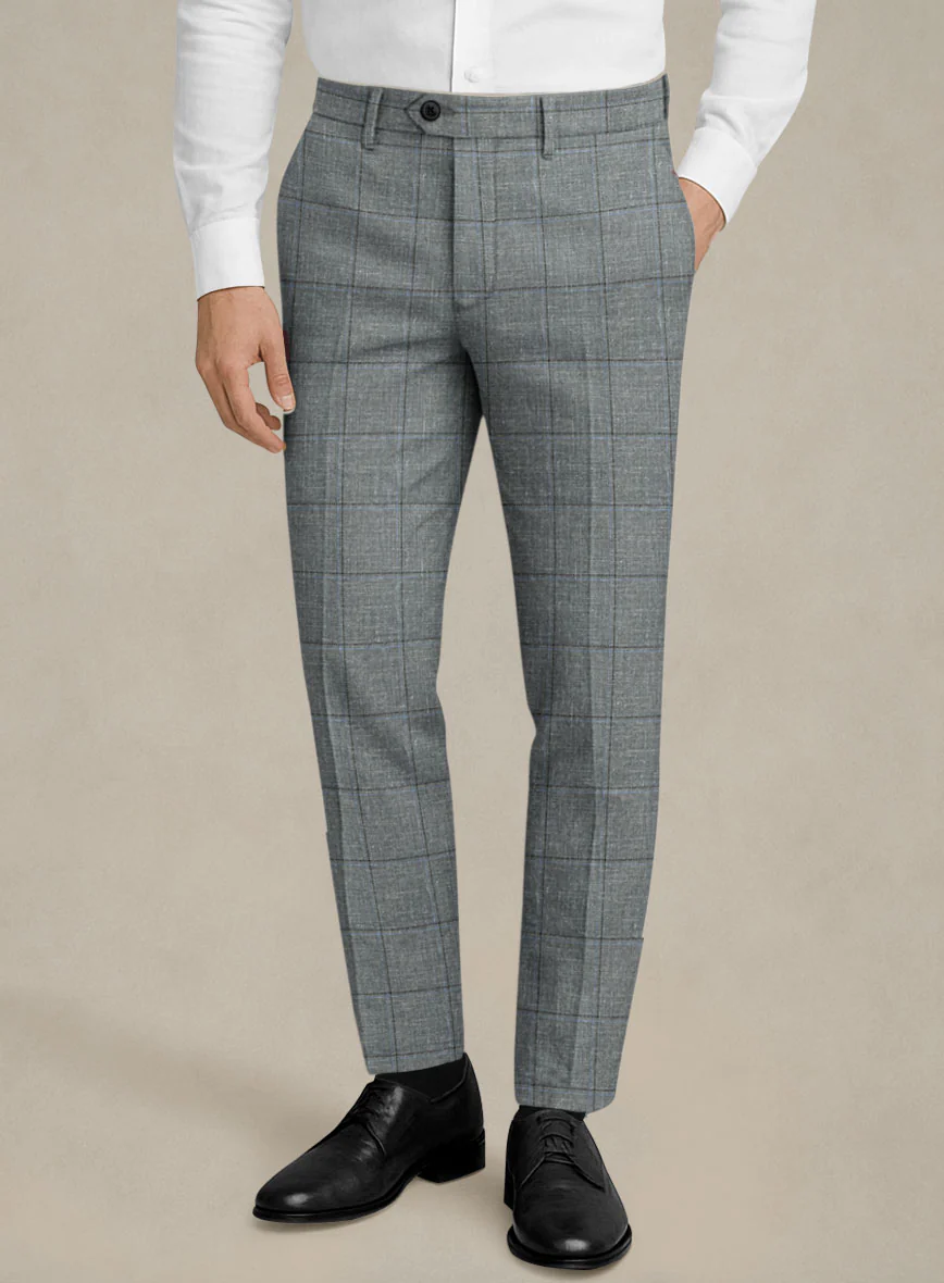 Italian Murano Light Gray Wool Linen Silk Suit - Image 6