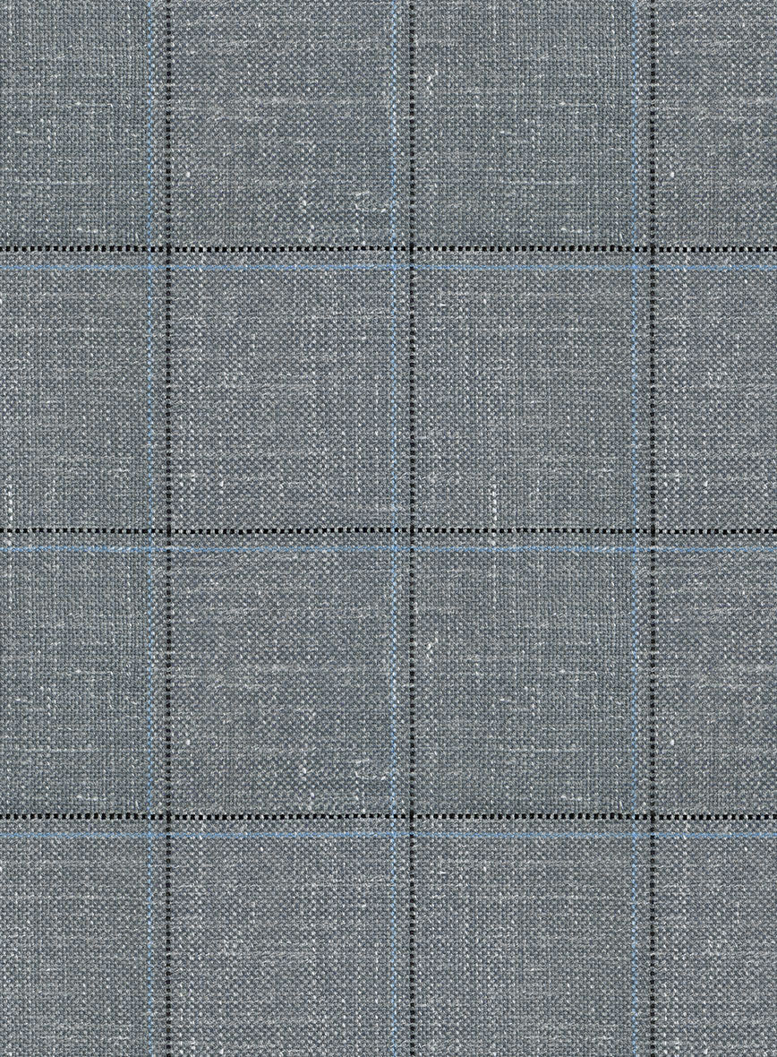 Italian Murano Light Gray Wool Linen Silk Suit - Image 7