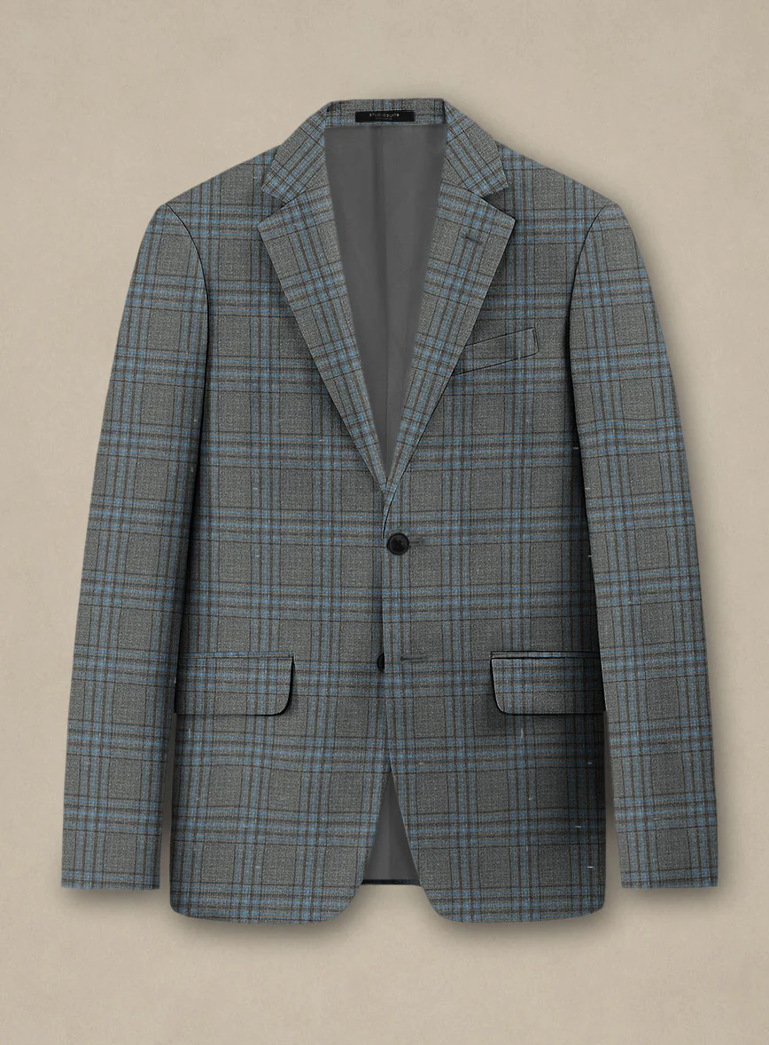 Italian Murano Livado Gray Wool Linen Silk Suit - Image 4
