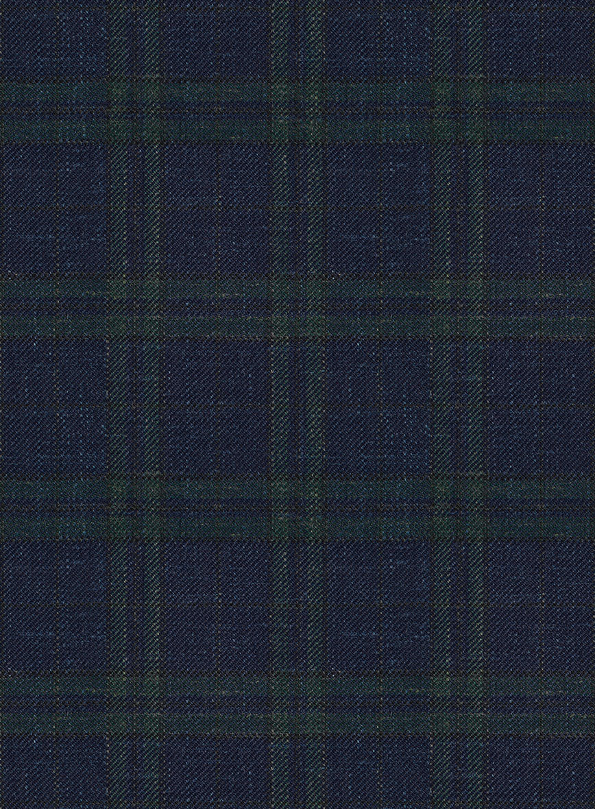 Italian Murano Loni Blue Wool Linen Silk Pants - Image 3