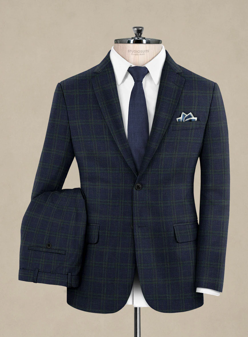 Italian Murano Loni Blue Wool Linen Silk Suit - Image 2
